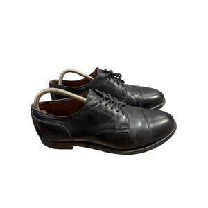 ALDEN Cap Toe Oxford Dress Shoes Sz‎ 8.5 Black Leather Balmoral Lace Up Classic
